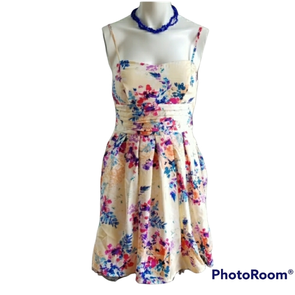 Emerald Sundae JR. Fit & Flair Floral strap dress